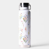Wildblumen-Wasserfarben-Blumenmuster Trinkflasche (Rückseite)