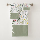 Wildblumen-Wasserfarben-Botanik-Monogramm Badhandtuch Set (Insitu)