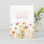 Wildblumen Wasserfarben Elegantes Boho Brautparty Einladung (Stehend Vorderseite)