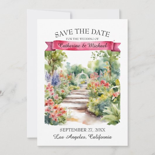 Wildblumen Wasserfarben Frühjahr Hochzeit Foto Save The Date (Vorderseite)