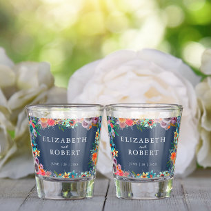 Wildblumen Wasserfarben Gastgeschenk Hochzeit Schnapsglas