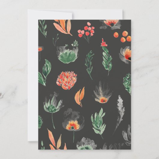 Wildblumen Wasserfarben Hochzeitseinladung Einladung (Rückseite)