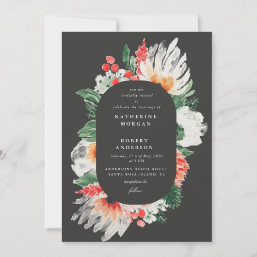 Wildblumen Wasserfarben Hochzeitseinladung Einladung (Vorderseite)