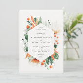 Wildblumen Wasserfarben Hochzeitseinladung Einladung (Stehend Vorderseite)