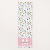 Wildblumen-Wasserfarben-Monogramm Yogamatte (Vorderseite)