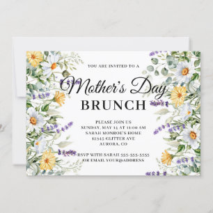 Wildblumen-Wasserfarben-Muttertags-Brunch Einladung