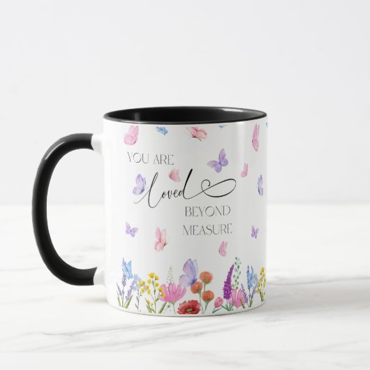 Wildblumen Wasserfarbene Christliche Verse Tasse (Links)