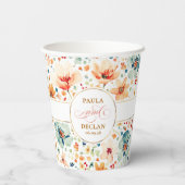 Wildblumen Wasserfarbene Flora Pappbecher (Rückseite)