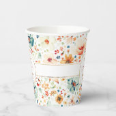 Wildblumen Wasserfarbene Flora Pappbecher (Links)