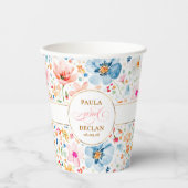 Wildblumen Wasserfarbene Flora Pappbecher (Vorderseite)