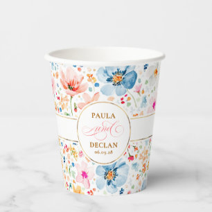 Wildblumen Wasserfarbene Flora Pappbecher
