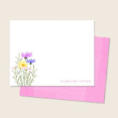 Wildblumen Wasserfarbene Frühlingsböden Mitteilungskarte