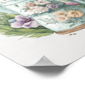 Wildblumen Wasserfarbener Kaffee Wasserkocher Poster (Ecke)