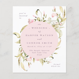 Wildblumen Wasserfarbenrunde Hochzeiten im Frühjah Flyer