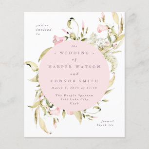 Wildblumen Wasserfarbenrunde Hochzeiten im Frühjah Flyer