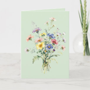 Wildblumen-Wasserfarbenstrauß Karte