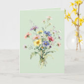 Wildblumen-Wasserfarbenstrauß Karte (Gelbe Blume)