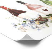 Wildblumen-Weinflaschen-Geschenkzeichen-Brautabsch Poster (Ecke)