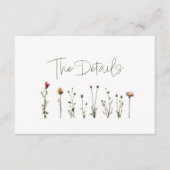 Wildblumen weiße Hochzeit die Details Begleitkarte (Vorderseite)