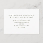 Wildblumen weiße Hochzeit die Details Begleitkarte (Rückseite)