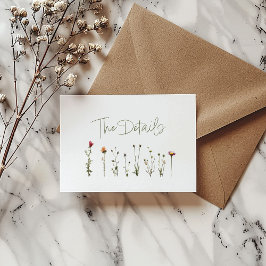 Wildblumen weiße Hochzeit die Details Begleitkarte