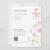 Wildblumen Weißes Bauernhaus Einladung Hochzeit (Rückseite)