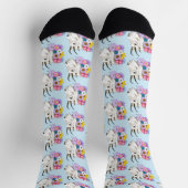 Wildblumen Weißes Bergziege Natur Wildtiere Socken (Oben)