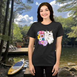 Wildblumen Weißes Bergziege Natur Wildtiere Tri-Blend Shirt