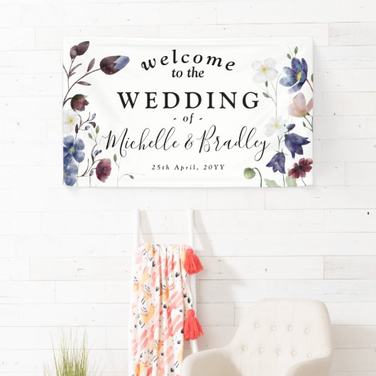 Wildblumen "Welcome to" Chic Boho Wedding Banner (Insitu)