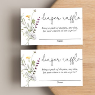 Wildblumen werfen Babydusche mit Gewinnkarten Begleitkarte