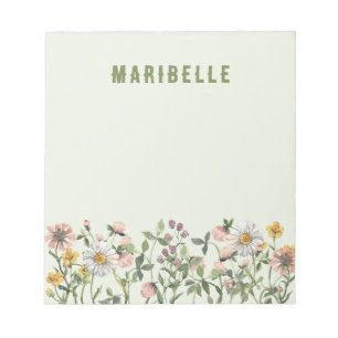Wildblumen Western Floral maßgeschneiderte Korresp Notizblock