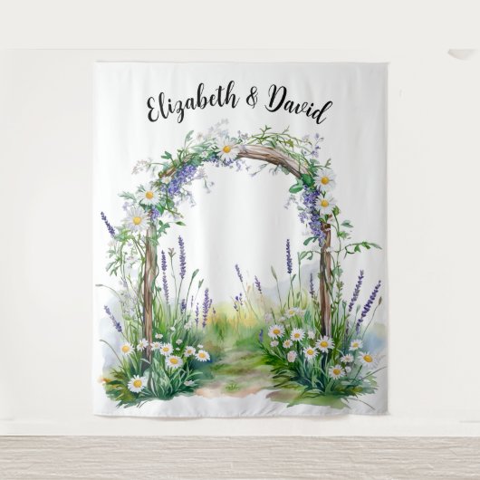 Wildblumen-Whimsey-Hintergrund Wandteppich (Vorderseite)