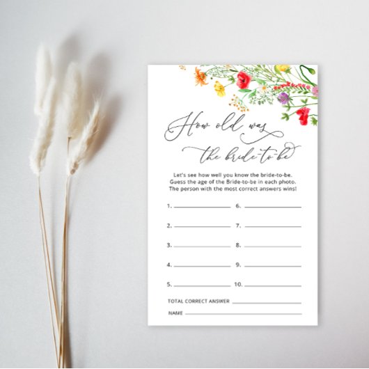 Wildblumen Wie alt ist die Braut, um zu spielen