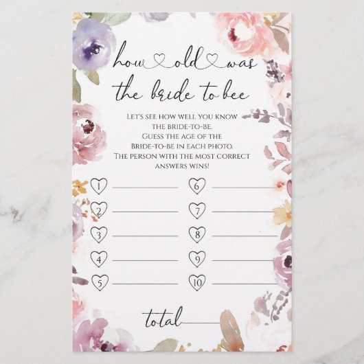 Wildblumen Wie alt war die Braut, um zu spielen (Vorderseite)