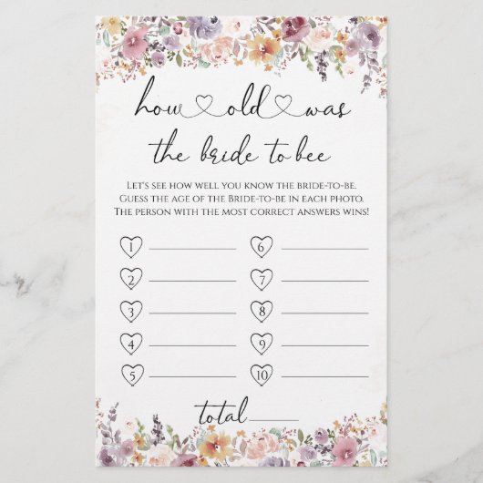 Wildblumen Wie alt war die Braut, um zu spielen (Vorderseite)