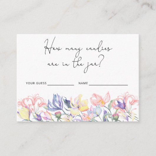 Wildblumen - Wie viele Bonbons gibt es im Glas Enc Begleitkarte (Vorderseite)