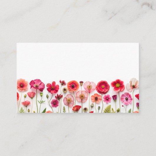 Wildblumen Wie viele Kisses Bridal Game Begleitkarte (Rückseite)