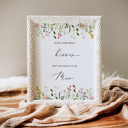 Wildblumen wie viele Küsse Brautparty Poster