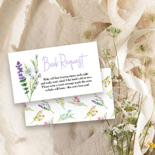 Wildblumen-Wiese-Baby-Shower-Buchwunsch Begleitkarte