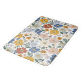 Wildblumen-Wiese Boho-Muster Badematte (Schrägansicht)