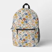 Wildblumen-Wiese Boho-Muster Bedruckter Rucksack (Vorderseite)