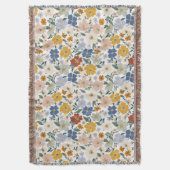 Wildblumen-Wiese Boho-Muster Decke (Vorderseite Vertikal)