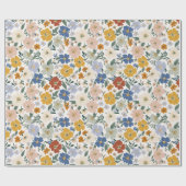 Wildblumen-Wiese Boho-Muster Geschenkpapier (Flach)