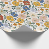 Wildblumen-Wiese Boho-Muster Geschenkpapier (Ecke)
