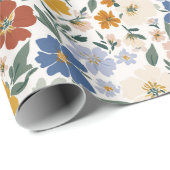 Wildblumen-Wiese Boho-Muster Geschenkpapier (Rolleneckpunkt)