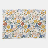 Wildblumen-Wiese Boho-Muster Geschirrtuch (Horizontal)