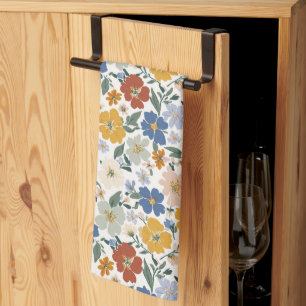 Wildblumen-Wiese Boho-Muster Geschirrtuch