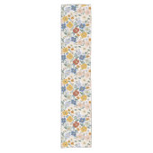 Wildblumen-Wiese Boho-Muster Kurzer Tischläufer (Vorderseite)