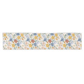 Wildblumen-Wiese Boho-Muster Kurzer Tischläufer (Horizontal)