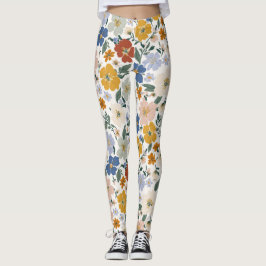 Wildblumen-Wiese Boho-Muster Leggings
